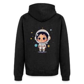 Astronaute mignon #5 - Veste à capuche bio Premium Unisexe - noir - Dos - Nico (187cm)