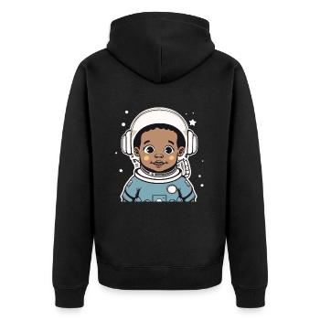 Astronaute mignon #6 - Veste à capuche bio Premium Unisexe - noir - Dos - Nico (187cm)