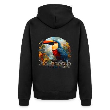 Corcovado National Park Costa Rica - Unisex Premium Bio Zip Hoodie - Schwarz - Hinten - Nico (187cm)