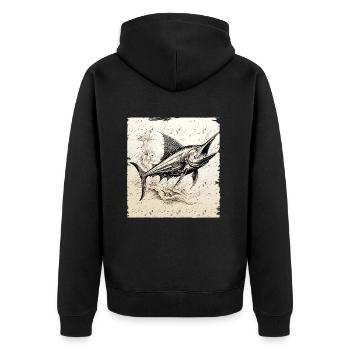 Style rétro Marlin - Veste à capuche bio Premium Unisexe - noir - Dos - Nico (187cm)