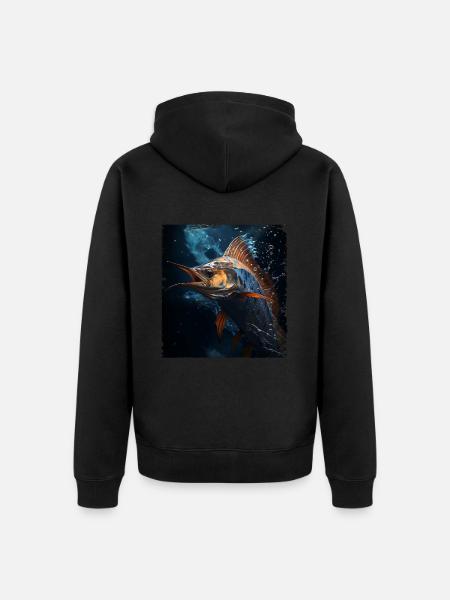 Marlin under Water - Unisex Premium Organic Zip Hoodie - black