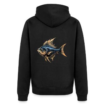 Poisson - Veste à capuche bio Premium Unisexe - noir - Dos - Nico (187cm)