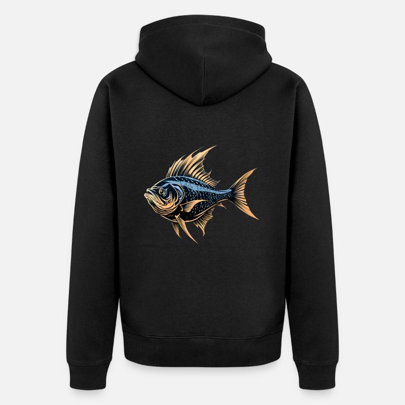 Poisson - Veste à capuche bio Premium Unisexe - noir