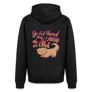 Miaouh Rien est éternel sauf l'amour de son chat - Veste à capuche bio Premium Unisexe - noir - Dos - Nico (187cm)