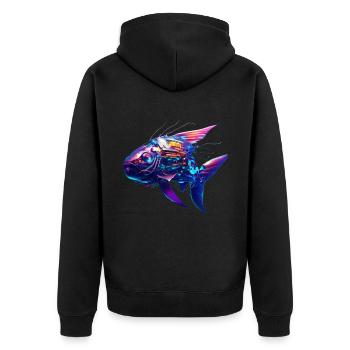 Cyber poisson - Veste à capuche bio Premium Unisexe - noir - Dos - Nico (187cm)