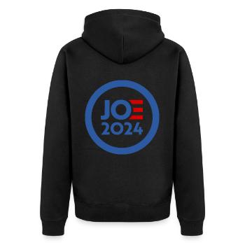 Joe biden 2024 - Unisex Premium Bio Zip Hoodie - Schwarz - Hinten - Nico (187cm)