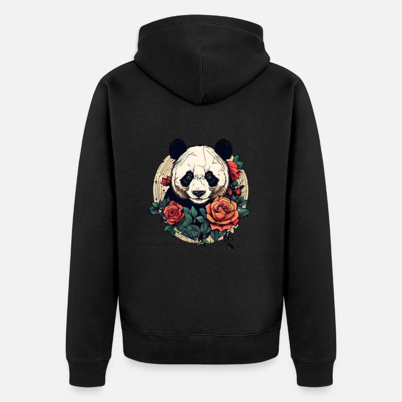Panda - Veste à capuche bio Premium Unisexe - noir