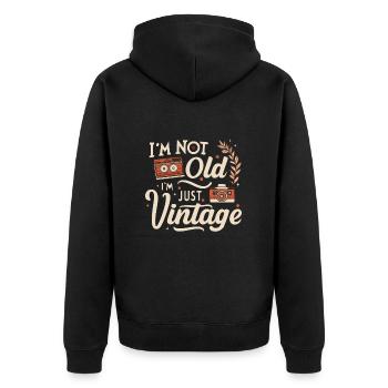Vintage et fier de l'être - Veste à capuche bio Premium Unisexe - noir - Dos - Nico (187cm)