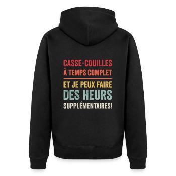 Casse Couilles à Temps Complet - Veste à capuche bio Premium Unisexe - noir - Dos - Nico (187cm)