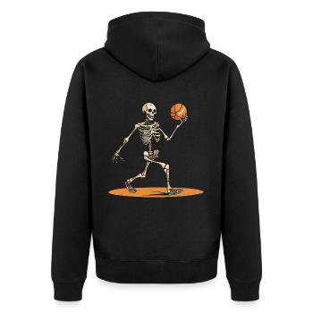 Basketball Kids Skeleton I Halloween | Sport - Veste à capuche bio Premium Unisexe - noir - Dos - Nico (187cm)