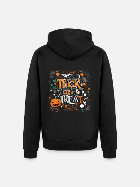 Trick or treat - Unisex Premium Organic Zip Hoodie - black