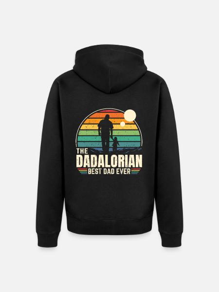 Solnedgang - Dadalorian Mando - Bedste far - Premium økologisk unisex-hættejakke - sort