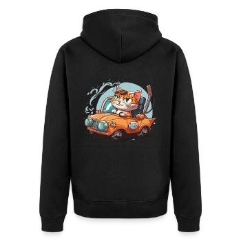 Conducteur félin - Veste à capuche bio Premium Unisexe - noir - Dos - Nico (187cm)
