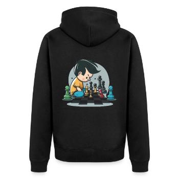 Zoo Adventure: Wild Animal Fun - Unisex Premium Organic Zip Hoodie - black - Back - Nico (187cm)