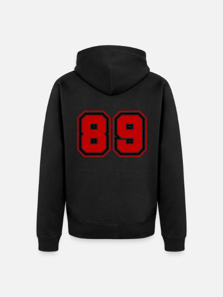89 Zahl Symbol - Unisex Premium Bio Zip Hoodie - Schwarz
