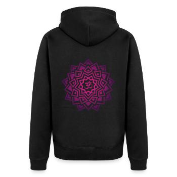 Sahasrara Crown Chakra Spirituality I Unerstand OM - Unisex Premium Organic Zip Hoodie - black - Back - Nico (187cm)