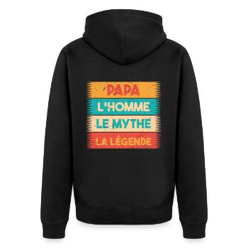 Papa, L'homme, Le mythe, cadeau Papa. Père. - Veste à capuche bio Premium Unisexe - noir - Dos - Nico (187cm)