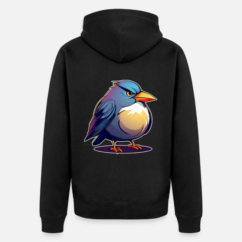 Petit oiseau gras féroce - Veste à capuche bio Premium Unisexe - noir