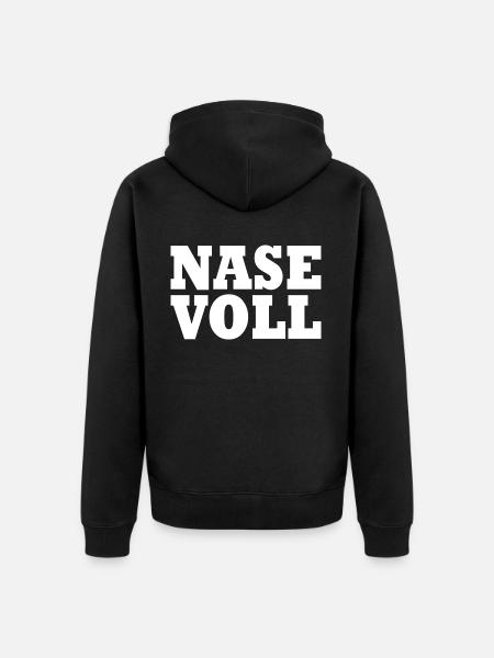 Nase voll - Unisex Premium Bio Zip Hoodie - Schwarz