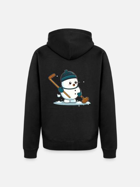 Frosty the Goalie - Unisex Premium Organic Zip Hoodie - black