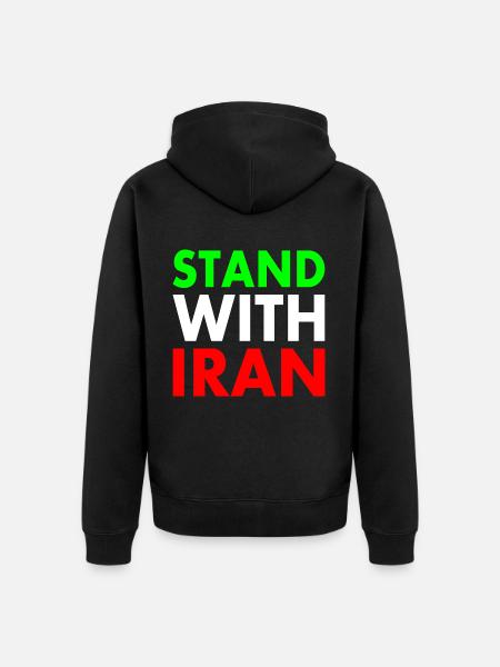 Stand with iran - Unisex Premium Bio Zip Hoodie - Schwarz