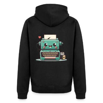 Machine à écrire Rétro - Veste à capuche bio Premium Unisexe - noir - Dos - Nico (187cm)