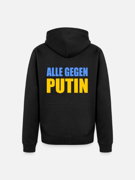 Alle gegen putin - Unisex Premium Bio Zip Hoodie - Schwarz