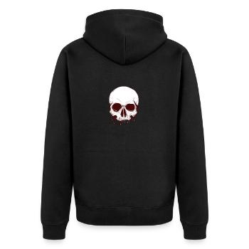 Skull - Unisex Premium Bio Zip Hoodie - Schwarz - Hinten - Nico (187cm)