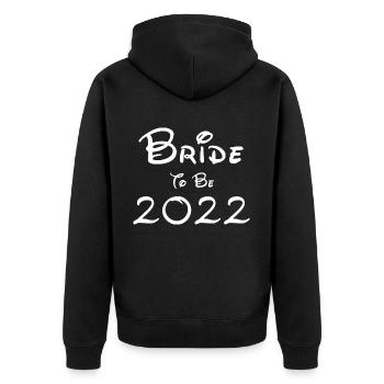 Bride to be 2022 Police blanche - Veste à capuche bio Premium Unisexe - noir - Dos - Nico (187cm)