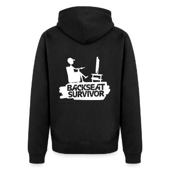Backseat Surviver - Survival Outdoor Wild Light - Unisex Premium Organic Zip Hoodie - black - Back - Nico (187cm)