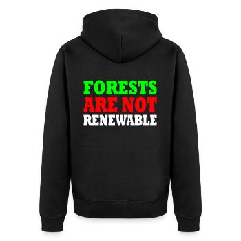 forests are not renewable - Veste à capuche bio Premium Unisexe - noir - Dos - Nico (187cm)