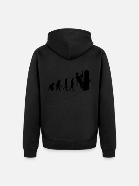 Baumpfleger Baumkletterer Kletter trimmer Evolution - Unisex Premium Bio Zip Hoodie - Schwarz