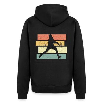 Joueuse de tennis vintage rétro tennis - Veste à capuche bio Premium Unisexe - noir - Dos - Nico (187cm)