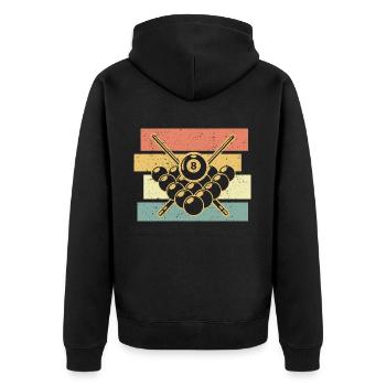Billard retro vintage - Unisex Premium Bio Zip Hoodie - Schwarz - Hinten - Nico (187cm)