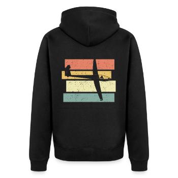 Glisse rétro vintage - Veste à capuche bio Premium Unisexe - noir - Dos - Nico (187cm)