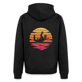 Skydiver Skydiver Skydiving Parachute - Unisex Premium Organic Zip Hoodie - black - Back - Nico (187cm)