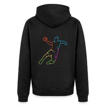Handball coloré Handball joueur Garçons Handballeur - Veste à capuche bio Premium Unisexe - noir - Dos - Nico (187cm)