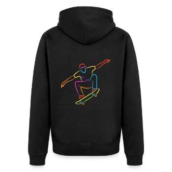Skateboard coloré Skater Skating Skateboarder - Veste à capuche bio Premium Unisexe - noir - Dos - Nico (187cm)
