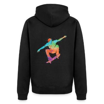 Skateboarder Skater coloré Skater Skateboard - Veste à capuche bio Premium Unisexe - noir - Dos - Nico (187cm)