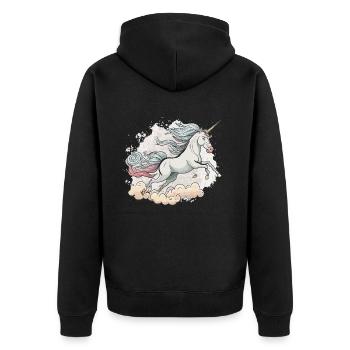 La Licorne volante - Veste à capuche bio Premium Unisexe - noir - Dos - Nico (187cm)