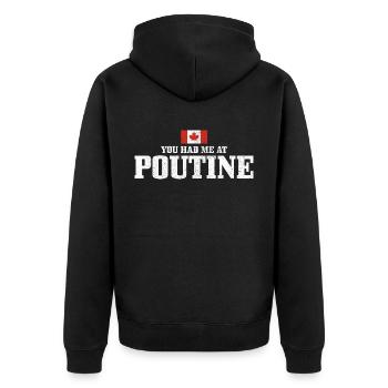 You Had Me At Poutine Canada - Veste à capuche bio Premium Unisexe - noir - Dos - Nico (187cm)
