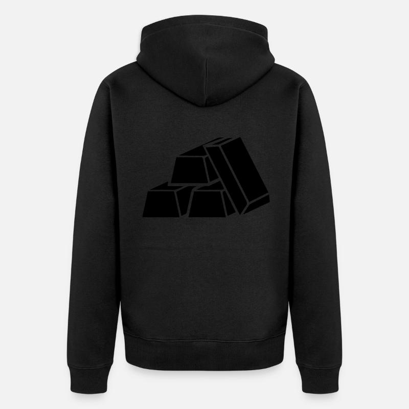 Icône Silhouette dorée - Veste à capuche bio Premium Unisexe - noir