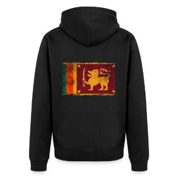 Sri Lanka Flagge - Unisex Premium Bio Zip Hoodie - Schwarz - Hinten - Nico (187cm)