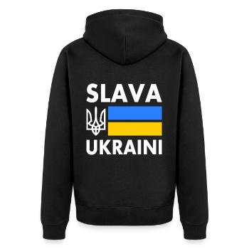 Slava ukraini - Veste à capuche bio Premium Unisexe - noir - Dos - Nico (187cm)