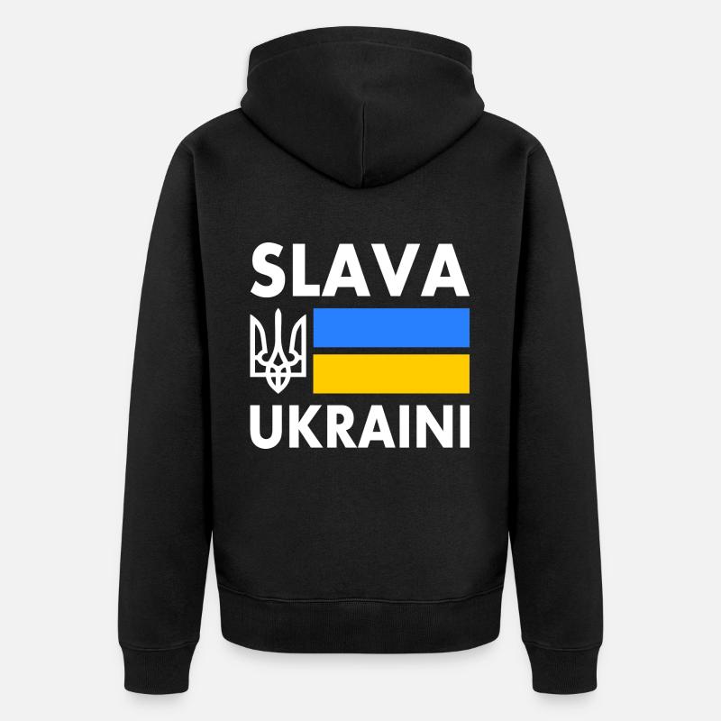 Slava ukraini - Veste à capuche bio Premium Unisexe - noir