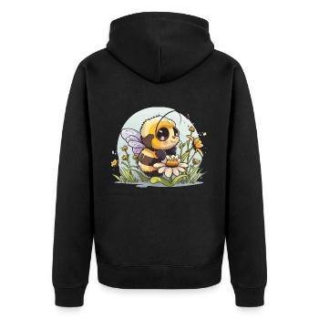 Délice des abeilles mellifères - Veste à capuche bio Premium Unisexe - noir - Dos - Nico (187cm)