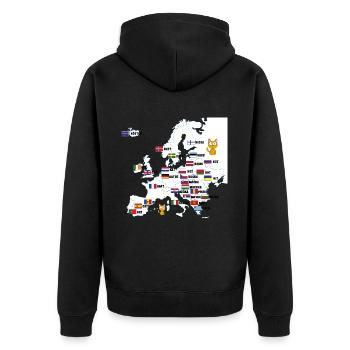 Chats Carte Nom des chats - Veste à capuche bio Premium Unisexe - noir - Dos - Nico (187cm)