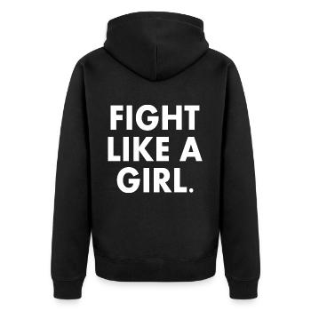 Fight like a girl - Veste à capuche bio Premium Unisexe - noir - Dos - Nico (187cm)