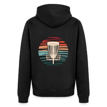 Disc Golf Discgolf Spieler Frisbees Discgolfer - Unisex Premium Bio Zip Hoodie - Schwarz - Hinten - Nico (187cm)