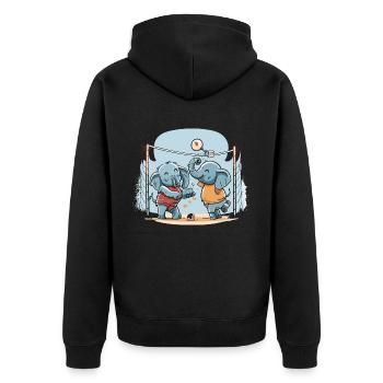 Elephant Spike - Unisex Premium Organic Zip Hoodie - black - Back - Nico (187cm)